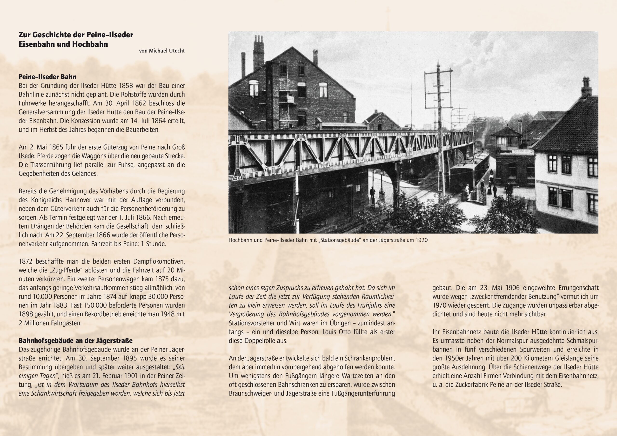 Zur Geschichte der Peiner-Ilseder Eisenbahn und Hochbahn